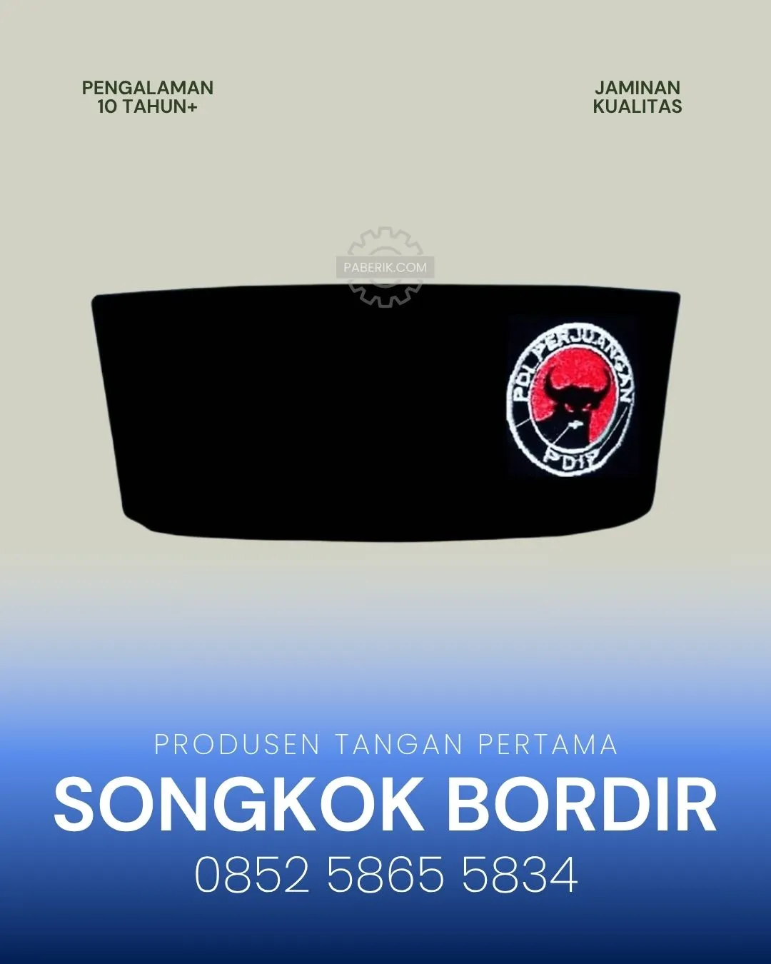 Songkok Bordir custom logo