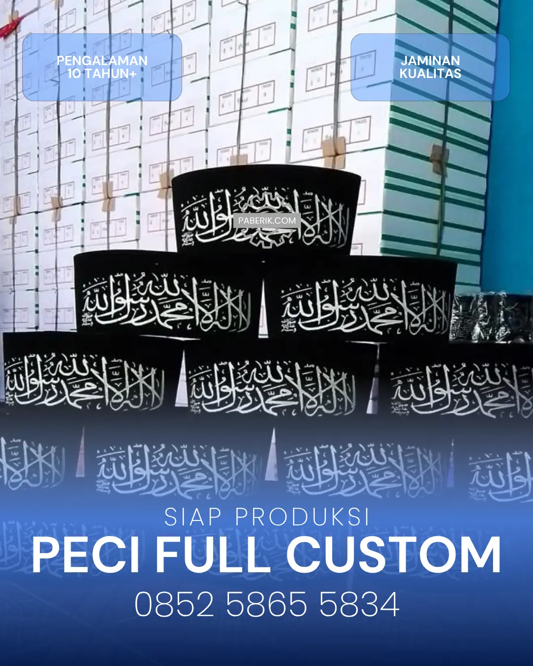 Salah satu kelebihan konveksi peci songkok bisa Custom logo dan desain